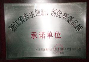 浙江自主创新，创优质量品牌承诺单位